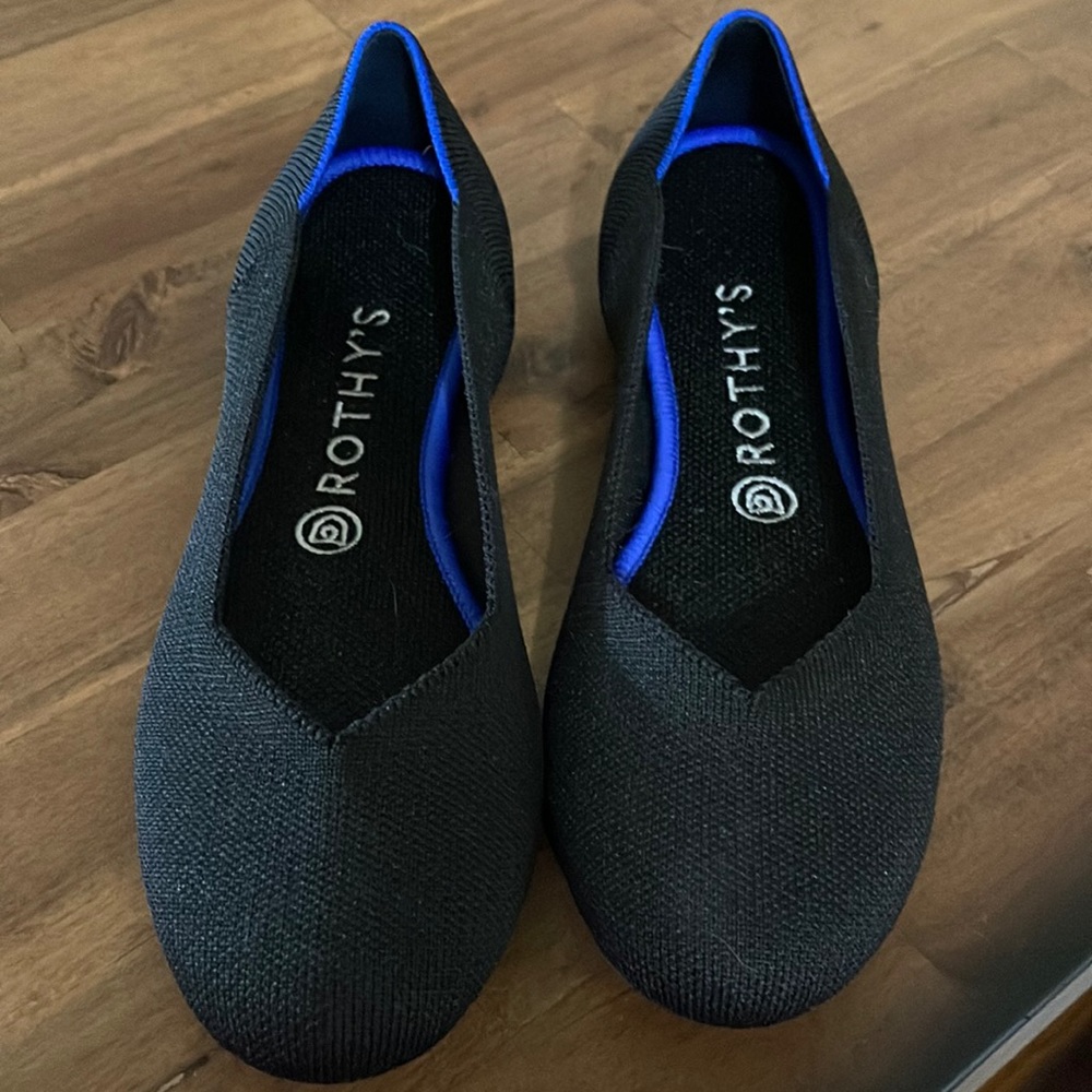 Rothy’s  “The Flat” Black solid, Classic Ballet Flat